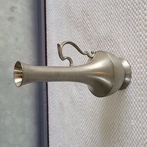 Small vintage pewter bud vase with handle.  5.5" high.